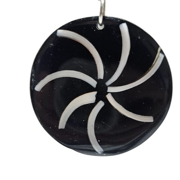 Elegant Black White Swirl Pattern Drop Earrings Statement Fashion Jewelry Women - Picture 2 of 4